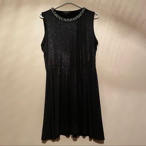 Jessica Midi Dress w/ Pearl and Bead Detail